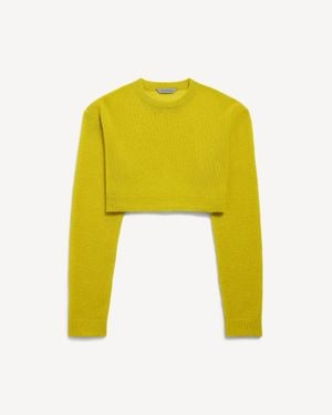 Balenciaga Cropped Crewneck - Yellow