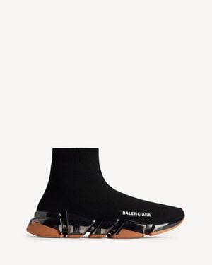 Balenciaga Speed 2.0 Full Clear Sole Recycled Knit Trainer - Black