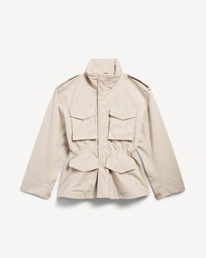 Balenciaga Hourglass Parka - Natural