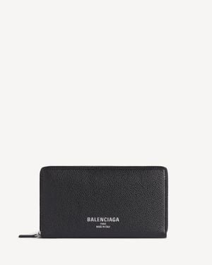 Balenciaga Cartera Continental Con Cremallera Credit - Negro