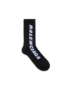 Balenciaga Tilted Typo Socks - Black