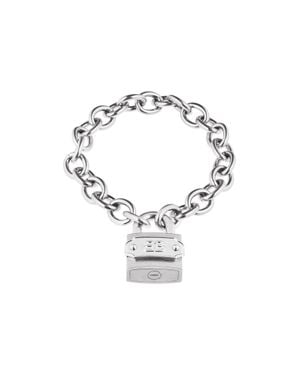 Balenciaga Bb Padlock Bracelet - Metallic