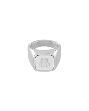 Balenciaga Nano Signet Ring - White