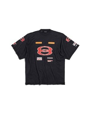 Balenciaga Camiseta Sponsor Logos Oversized - Negro