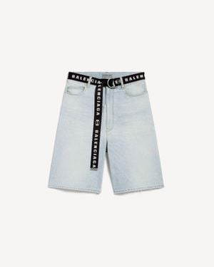 Balenciaga Belted Shorts - Blue