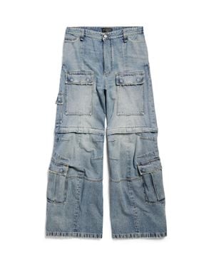 Balenciaga Pantaloni Cargo Flared - Blu