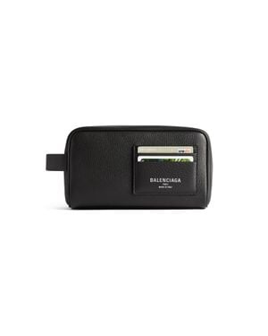 Balenciaga Credit Toiletry Pouch - Black