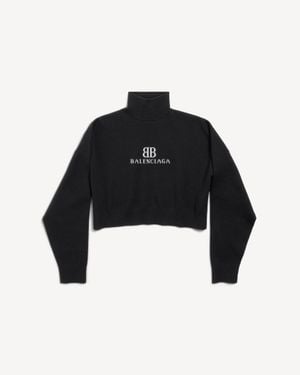 Balenciaga Cropped Highneck - Black