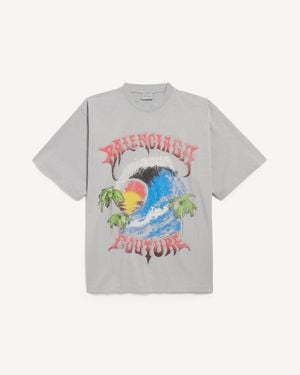 Balenciaga Vintage Surfer Oversized T-Shirt - White