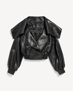 Balenciaga Cazadora Con Cuello Envolvente - Negro