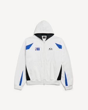 Balenciaga Nba Collaboration Oversized Zip-Up Hoodie - Blue