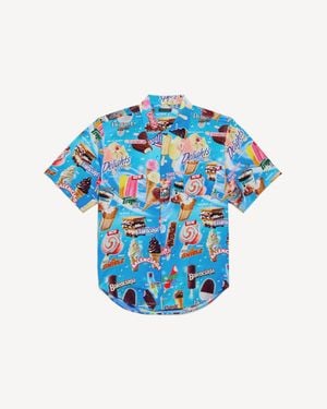 Balenciaga Sweet Treat Short Sleeve Minimal Shirt - Blue