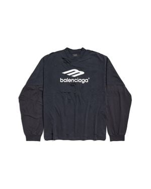 Balenciaga T-Shirt Layered 3B Sports Icon Medium Fit - Blu