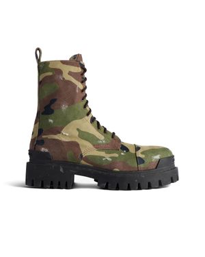 Balenciaga Strike Boot Camo Print - Green