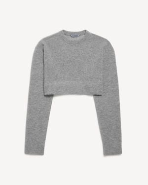 Balenciaga Cropped Crewneck - Grey