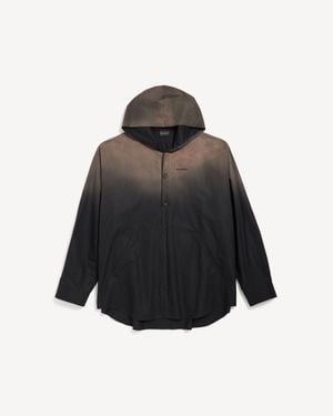 Balenciaga Hooded Oversized Shirt - Black