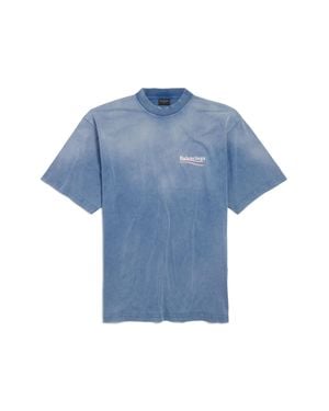 Balenciaga Political Campaign T-Shirt Medium Fit - Blue