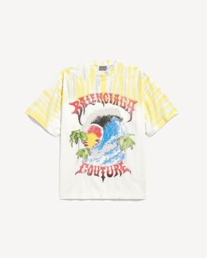 Balenciaga Extreme Tie Dye Medium Fit T-Shirt - White
