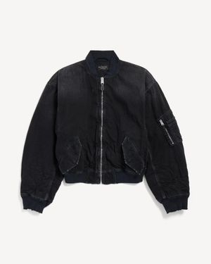 Balenciaga Standard Denim Bomber - Black