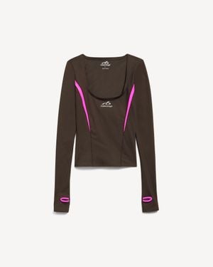 Balenciaga Techwear Fitted Long Sleeve Top - Red