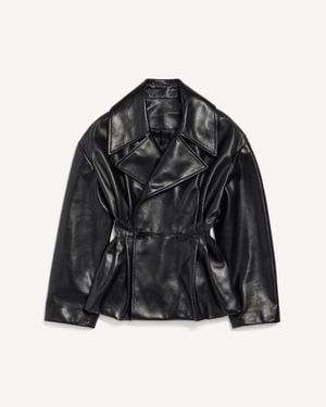 Balenciaga Folded Short Trench - Black