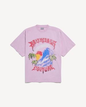 Balenciaga Vintage Surfer Oversized T-Shirt - Purple