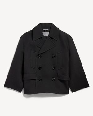 Balenciaga Short Peacoat - Black