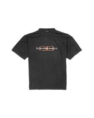 Balenciaga T-Shirt Bb Icon Stencil Medium Fit - Nero