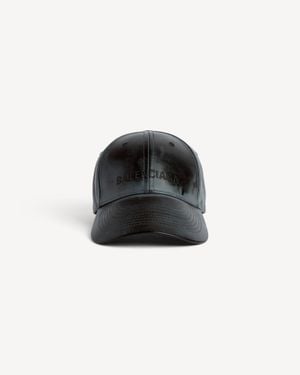 Balenciaga Leather Cap - Black