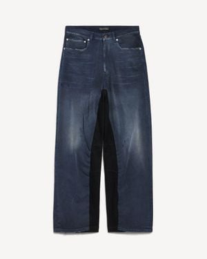 Balenciaga Patched Baggy Trousers - Blue
