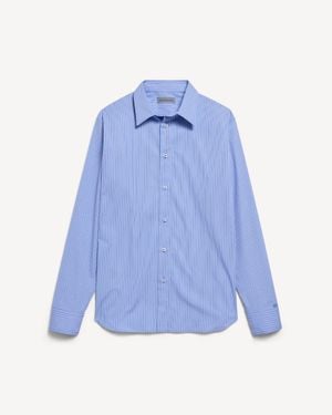 Balenciaga Striped Poplin Shirt - Blue