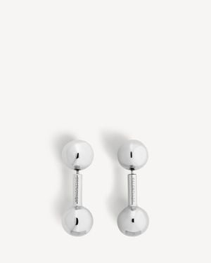 Balenciaga Atom Bar Earrings - White