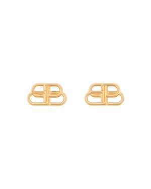 Balenciaga Bb S Stud Earrings - Metallic