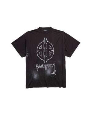 Balenciaga Metal Bb Stencil T-Shirt Oversized - Black