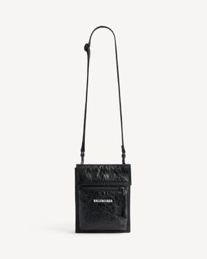 Balenciaga Pochette Explorer Con Tracolla Piccola - Nero
