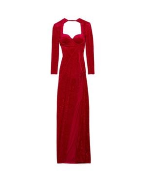Balenciaga Draped Maxi Dress - Red