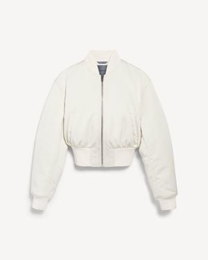 Balenciaga Cropped Bomber Jacket - White