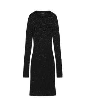 Balenciaga Mini Crewneck Dress - Black