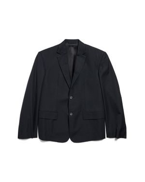 Balenciaga Single Breasted Oversized Tailored Jacket - Blue