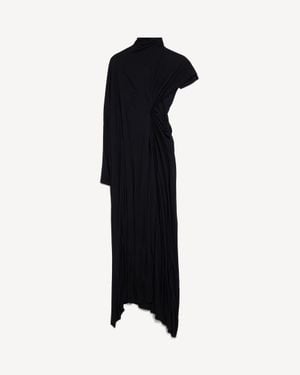 Balenciaga Drapiertes Cape-Kleid - Schwarz