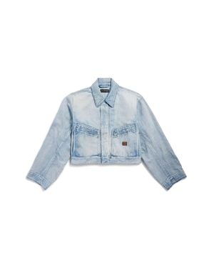 Balenciaga Cropped Workwear Jacket - Blue