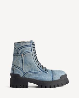 Balenciaga Combat Strike Stiefel - Blau