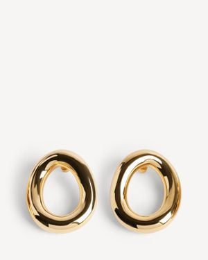 Balenciaga Eisa Ellipse Earrings - Metallic