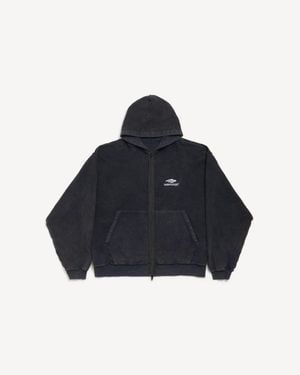 Balenciaga 3b Sports Icon Inside-out Zip-up Hoodie - Blue