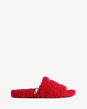 Balenciaga Nba Collaboration Furry Open Mule - Red