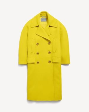 Balenciaga Long Peacoat - Yellow