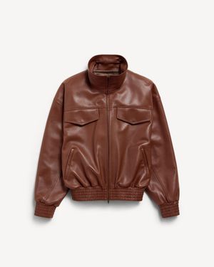 Balenciaga High Collar Blouson - Brown