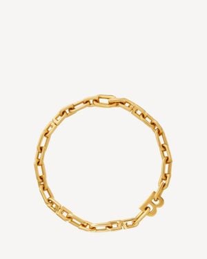 Balenciaga B Chain Thin Necklace - Metallic