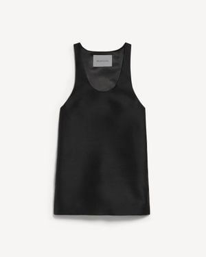 Balenciaga Scooped Mini Dress - Black