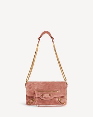 Balenciaga Le City Clutch With Chain - Pink